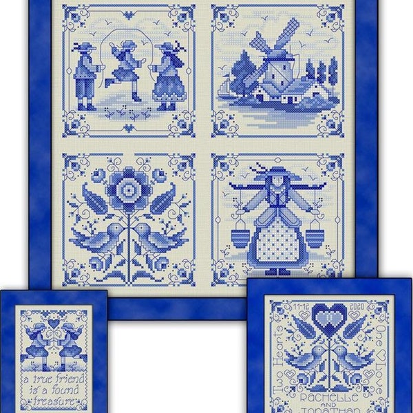 Blue Delft Assortment by Joan Elliott Design Counted Cross Stitch Pattern/Chart