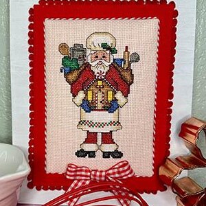 Baking Lover&#39;s Santa by Frony Ritter Designs Counted Cross Stitch Pattern/Chart