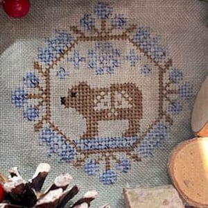 Quirky Quaker Bear by Darling and Whimsy Designs Counted Cross Stitch Pattern/Chart
