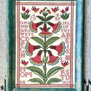 Fraktur Flowers by Carriage House Monsters geteld kruissteekpatroon/-tabel