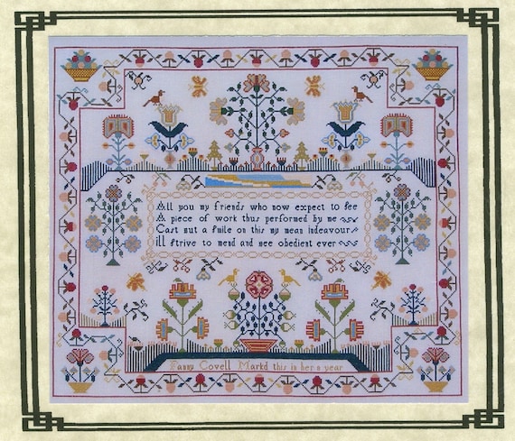 Mary Pets 1831 Reproduction Sampler Queenstown Cross Stitch Pattern