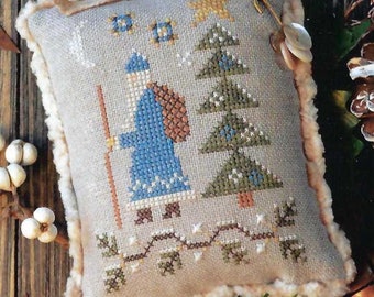 25% OFF Tallow Berry Santa by Annie Beez Folk Art Counted Cross Stitch Pattern/Chart