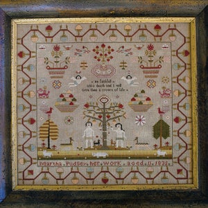 Martha Pudsey 1835 Reproduction Sampler by Scarlett House Counted Cross Stitch Pattern/Chart