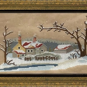 Pastoral Winter by Twin Peak Primitives Counted Cross Stitch Pattern/Chart