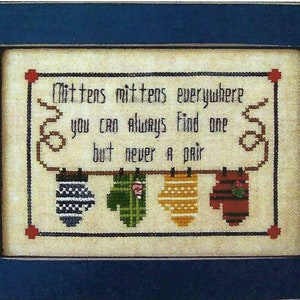Mittens Everywhere by Prairie Grove Peddler Counted Cross Stitch Pattern/Chart