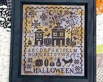 Patrón/gráfico de punto de cruz contado "Sampler Holidays Halloween" de Blueberry Ridge Design