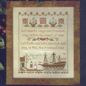 Mayflower Landing von Little House Needleworks Kreuzstichmuster