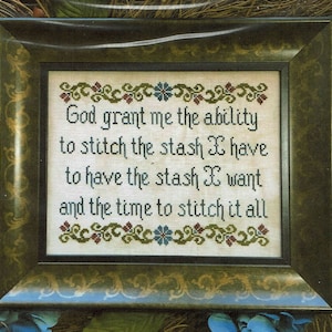 A Serenity-ish Prayer Time to Stitch by My Big Toe Counted Cross Stitch Pattern/Chart