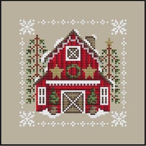 シャノン・クリスティン作「クリスマス・バーン」クロスステッチのパターン/チャート