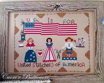 United Stitchers Of America by Cuore E Batticuore Counted Cross Stitch Pattern/Chart