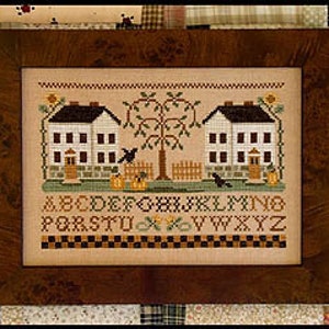 Two White Houses by Little House Needleworks Counted Cross Stitch Pattern/Chart