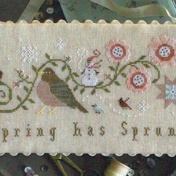 Spring Has Sprung by Plum Street Samplers Counted Cross Stitch Pattern/Chart