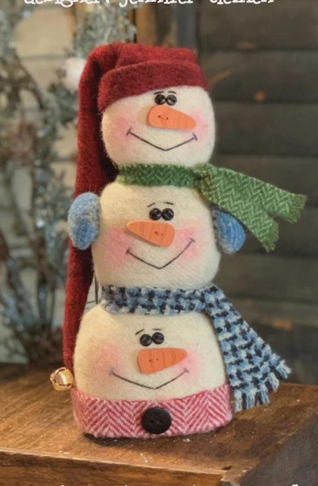 Patterns Snowman Stack Snow Stack Pattern to Sew (not a Finished Product) by Cottonwood ...