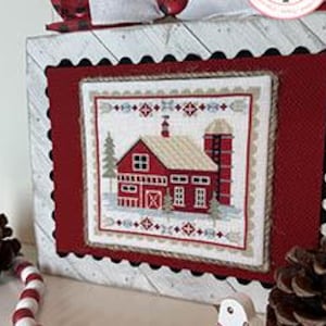 Maandelijkse decemberschuur van Anabella's getelde kruissteekpatroon/kaart