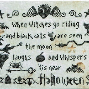 Halloween (the Moon Laughs) In 2 Color Combinations by Barbara Ana Designs Counted Cross Stitch Pattern/Chart