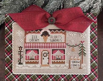 Ice Cream Shop - Hometown Holiday by Little House Needleworks geteld kruissteekpatroon/kaart