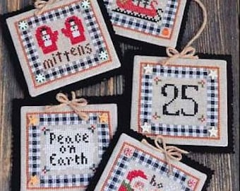 30% OFF Country Christmas III by Annie Beez Folk Art Counted Cross Stitch Pattern/Chart