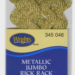 Gold Metalic - Wright Co. Garniture pour porte-bagages géante de 0,625 po. - 2,5 yards