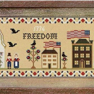 Freedom Lane by Twin Peak Primitives Counted Cross Stitch Pattern/Chart