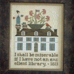 Miss Bingley's Library by Plum Street Samplers Counted Cross Stitch Pattern/Chart