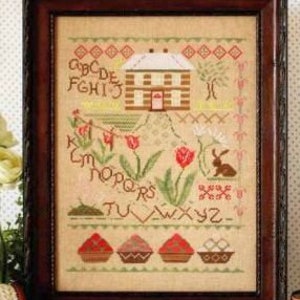 Tulip Cottage by October House Counted Cross Stitch Pattern/Chart