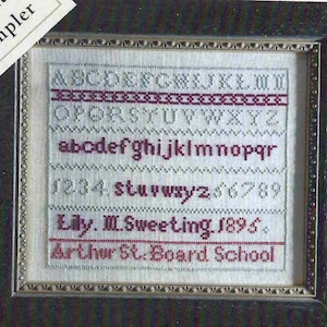 Lily Sweeting Miniature Sampler 1895 by Wishing Thorn  Counted Cross Stitch Pattern/Chart