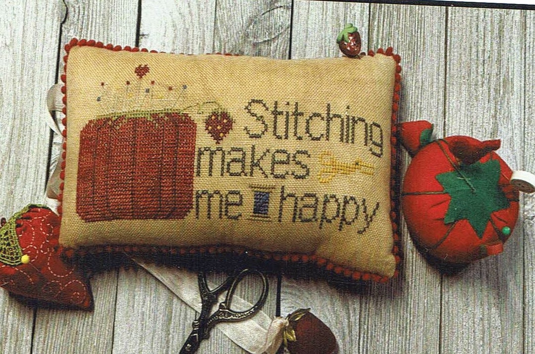 Happy Stitching Pattern Stitching Makes Me Happy by Needle Bling Counted Cross Stitch Pattern ...