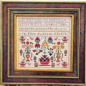 Ellen Bullifent 1881 Reproduction Sampler by Lila's Studio Counted Cross Stitch Pattern/Chart