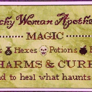 Witchy Woman Apothecary by Foxwood Crossings Counted Cross Stitch Pattern/Chart