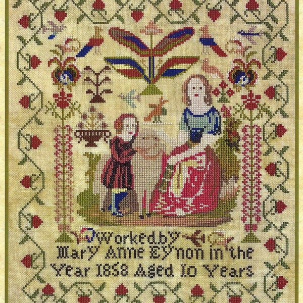 Mary Hill 1854 Cross Stitch Sampler Etsy
