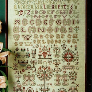 Wzór/schemat do haftu krzyżykowego Sampler firmy Permin z 1854 r., ulotka nr 154454