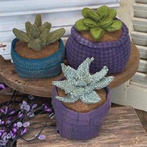 Succulents 3-4&quot; Pin Keep PATTERN to sew (not a finished product) by Cottonwood Creations