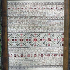 Prayer for St Francis by My Big Toe Counted Cross Stitch Pattern/Chart