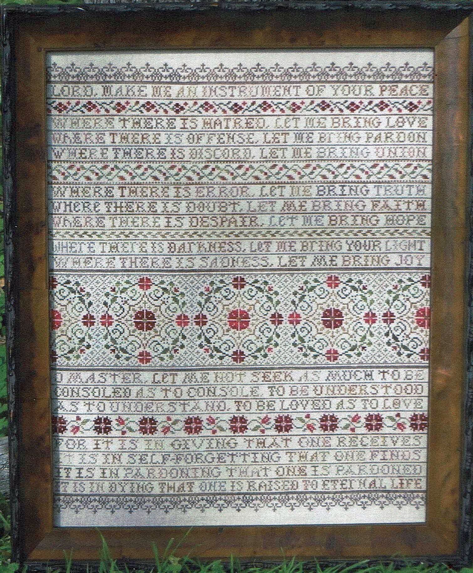 Prayer For St Francis By My Big Toe Counted Cross Stitch Pattern/Chart