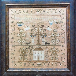 Maria Phinney 1832 Adam & Eve's House by Shakespeare's Peddler Counted Cross Stitch Pattern/Chart