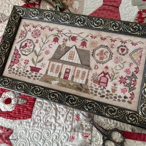 Quäker Bauernhaus von Pansy Patch Quilts und Stitchery Kreuzstichmuster / Kreuzstichvorlage