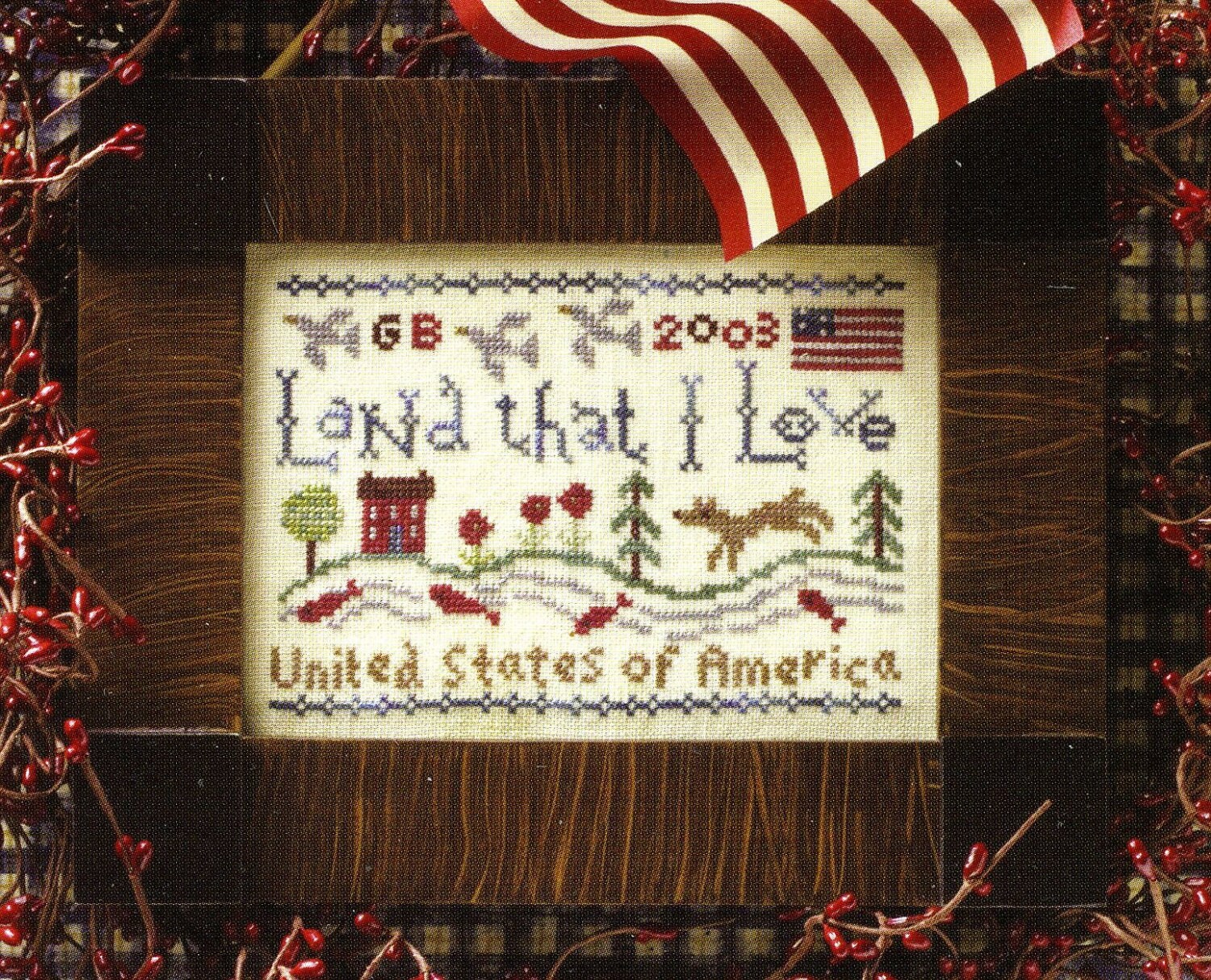 Land That I Love By Birds Of A Feather Counted Cross Stitch Pattern Chart Land That I Love By Birds Of A Feather Counted Cross Stitch Pattern Chart