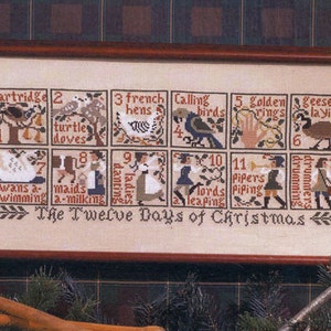 12 Days of Christmas by Prairie Schooler Counted Cross Stitch Pattern/Chart