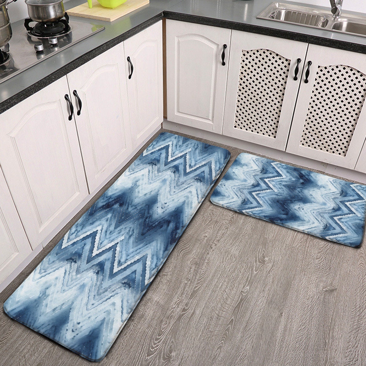 Boho Kitchen Foot Mat Indoor Door Mat Waterproof Non-Slip Kitchen Mats and  Rugs Comfort Rug for Kitchen Floor Home Office Sink Laundry(Black)