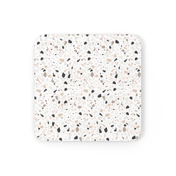 A Stylish and Timeless Pattern for Home and Beyond Corkwood Coaster Set | Terrazzo Elegance | Glossy Coasters | Coaster Design.