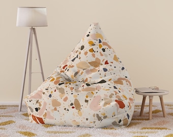 Timeless Terrazzo Pattern Bean Bag Chair Cover | Sophisticated Modern Home Decor