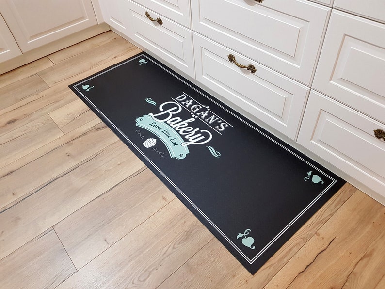kitchen mats and rugs custom name personal design Linoleum Rug personalized gift Rugs and Mats Pvc vinyl kitchen mat personalized rug