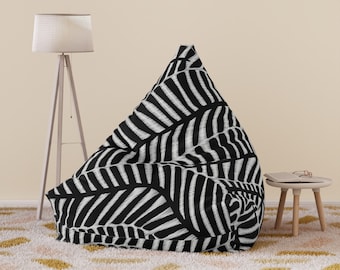 Trippy Black and White Pattern Bean Bag Chair Cover | Mesmerizing Monochromatic Design | Modren Bean Bag Cover | Home Decor | Premium Gift.