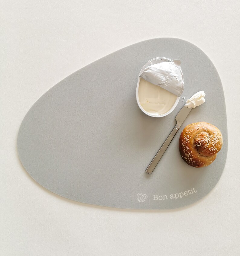 Color spot gray Pebble Shaped placemats set PVC placemats Etsy