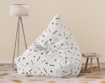 Triangle and Line Seamless Pattern Bean Bag Chair Cover | Stylish Home Decor