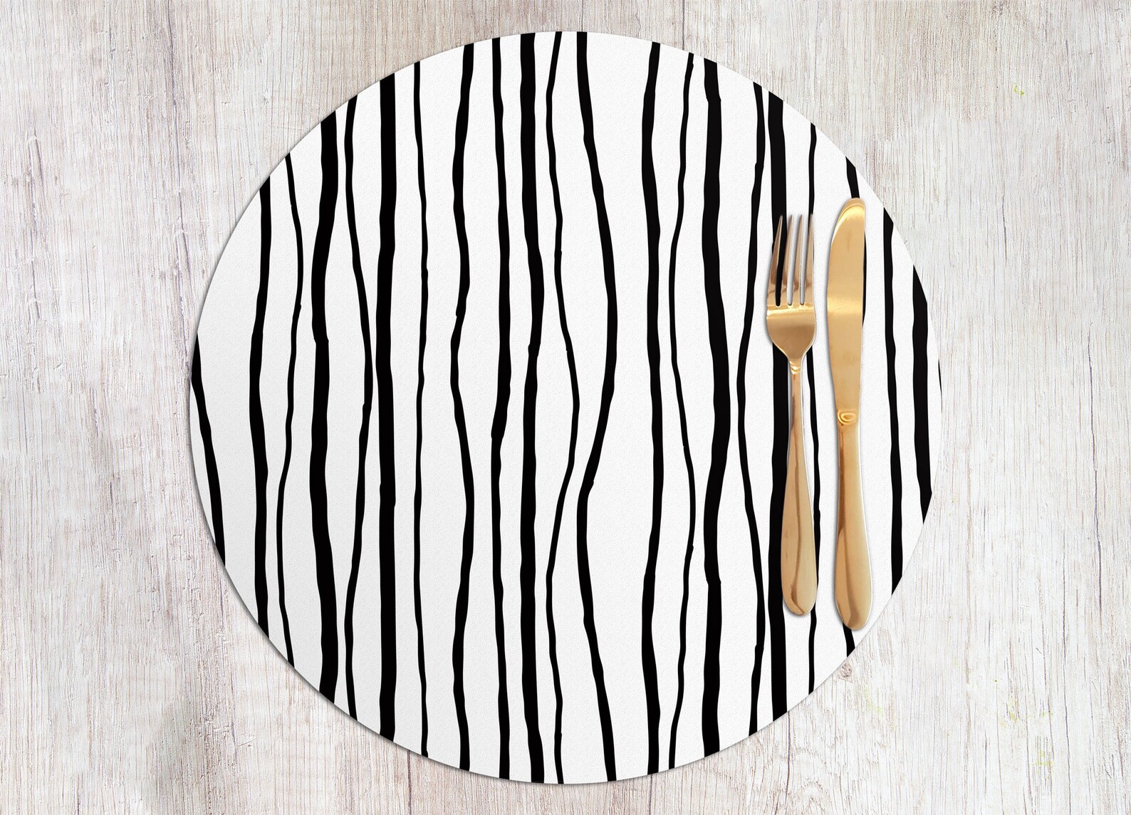 Zebra black and white round placemats PVC placemats for Etsy