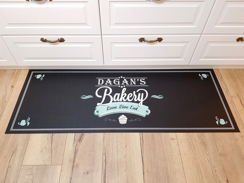 kitchen mats and rugs custom name personal design Linoleum Rug personalized gift Rugs and Mats Pvc vinyl kitchen mat personalized rug