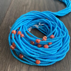 Blue Waist bead-  Handmade Tie-On Waist Bead, African Beaded Belly Chain, Body Jewelry for Women, Beaded Body Jewelry, African Body Jewelry