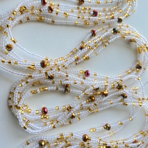 Muli-colored Waist Bead, Waist Bead, Belly Chain, Beaded Body Jewelry, Handmade waist Accessory, Gift for her, African Waist Bead, Tie On
