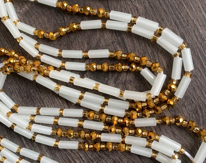 Inez~ Soft Glow-In-the-Dark Elegant Waist Bead-Luminous WaistBeads with Crystals-Lights off beads- luxury WaistBeads with Crystals